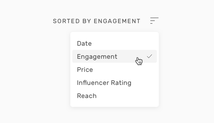 sort by engagement