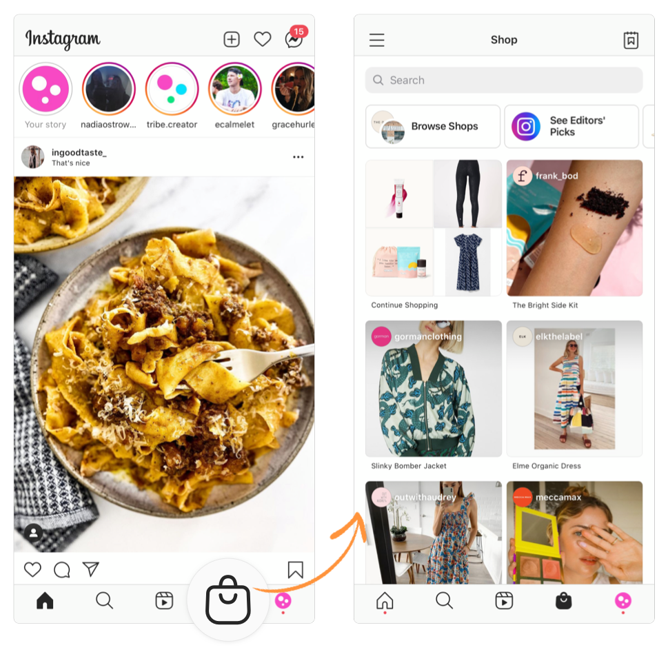 social commerce with instagram shopping tab