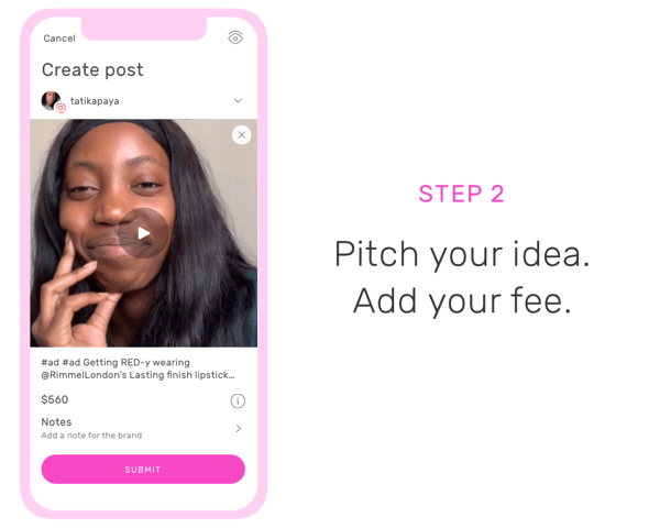 Step 2. Pitch your idea. Add your fee. 