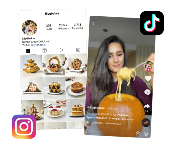 Showing the difference between polished instagram and more raw TikTok