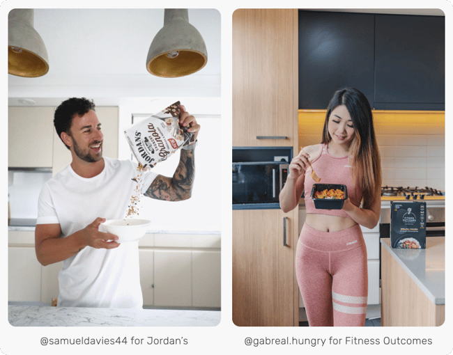 Examples of TRIBE creator content for wellness brands