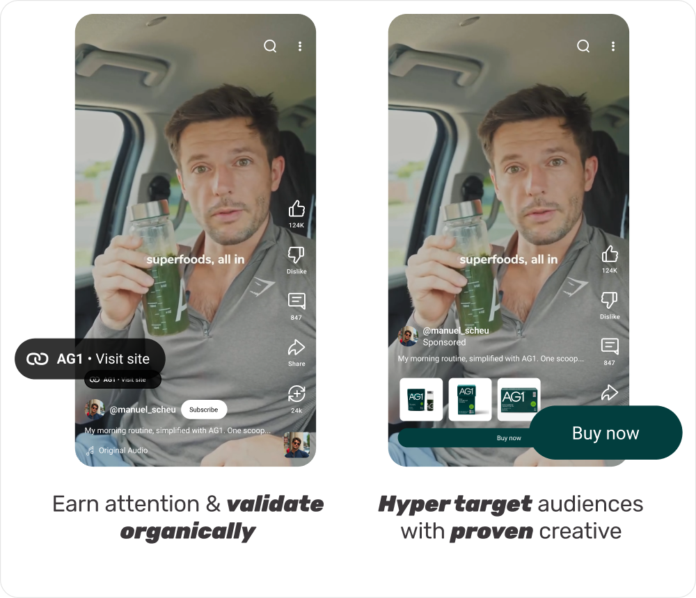 youtube brand site link organic content proves creative for paid media