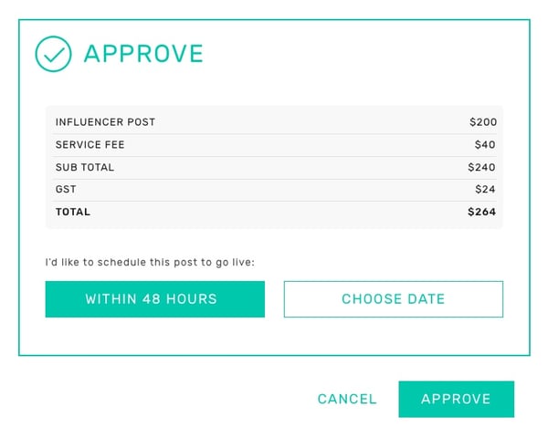 tribe-campaign-approve-influencer-post-price-schedule-date tribe-campaign-approve-influencer-post-price-schedule-date