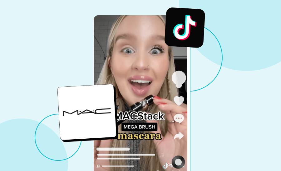 Screenshot of an excited TikTokker showing off her makeup