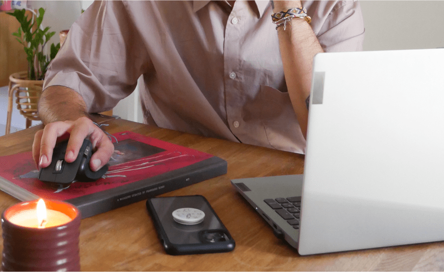 man working at desk