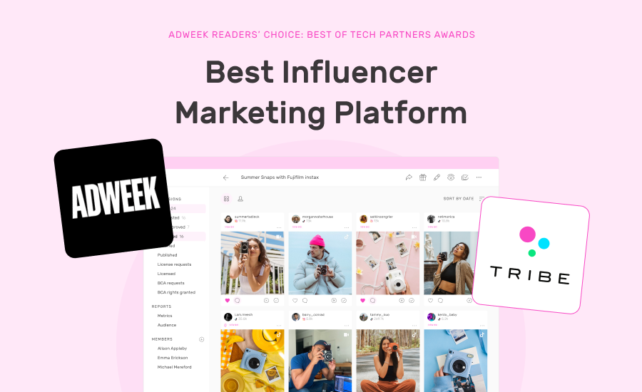 TRIBE wins ‘Best Influencer Marketing Platform’ at Adweek’s Readers' Choice: Best of Tech Partner Awards